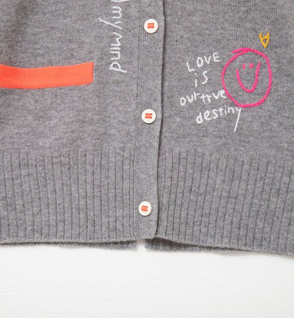 Rie Miller「《手洗い可能》ハンド刺繍Vネックカーディガン」|カーディガン|