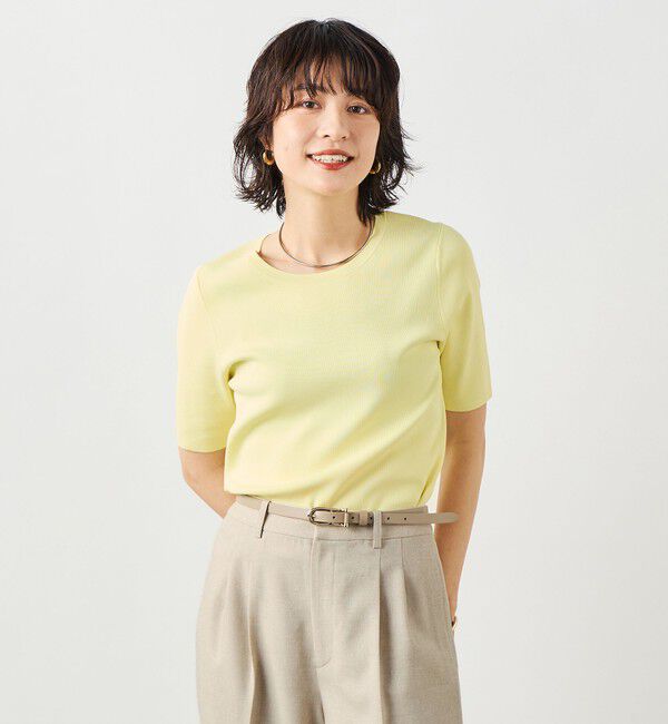 NOLLEY'S sophi「《アンサンブル対応》《手洗い可能》マルチファンクション5分袖プルオーバー」|ニット・セーター|