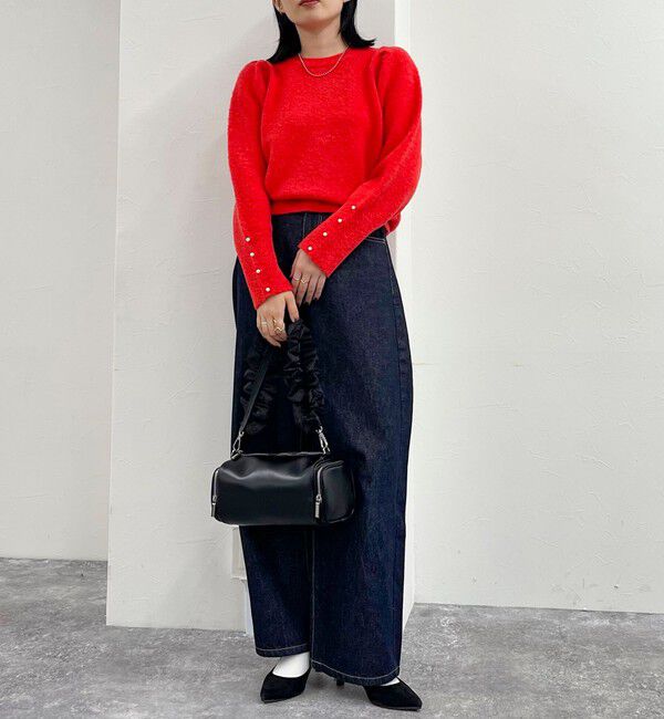 fredy emue「袖ボリュームパール付きニットプルオーバー」|ニット・セーター|