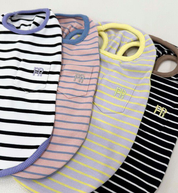 fredy emue「【FR PETS】FR刺繍ボーダーノースリーブTee」|Tシャツ・カットソー|ピンク系その他