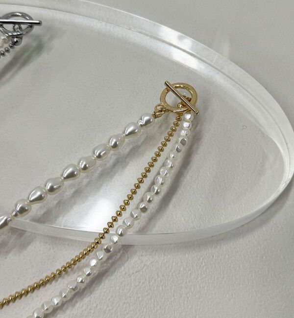 fredy emue「パールチェーンアシメネックレス」|ネックレス|