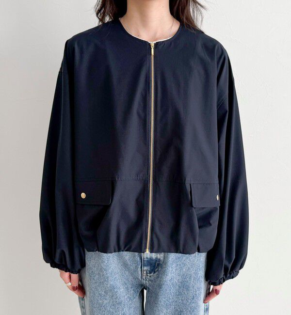 fredy emue「2WAYノーカラー撥水サーブルクロスブルゾン」|ブルゾン・スタジャン|