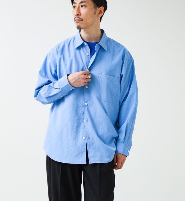 GLOSTER「【ニューベーシック】ワッシャーポプリンシャツ ロングスリーブ」|シャツ・ブラウス|