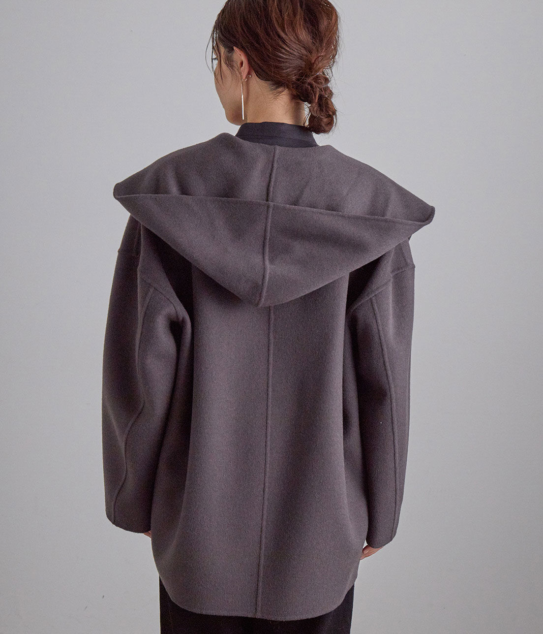 SALON adam et rope'「ウールカシミヤ無双仕立てフード付きミドル丈コート」|その他|