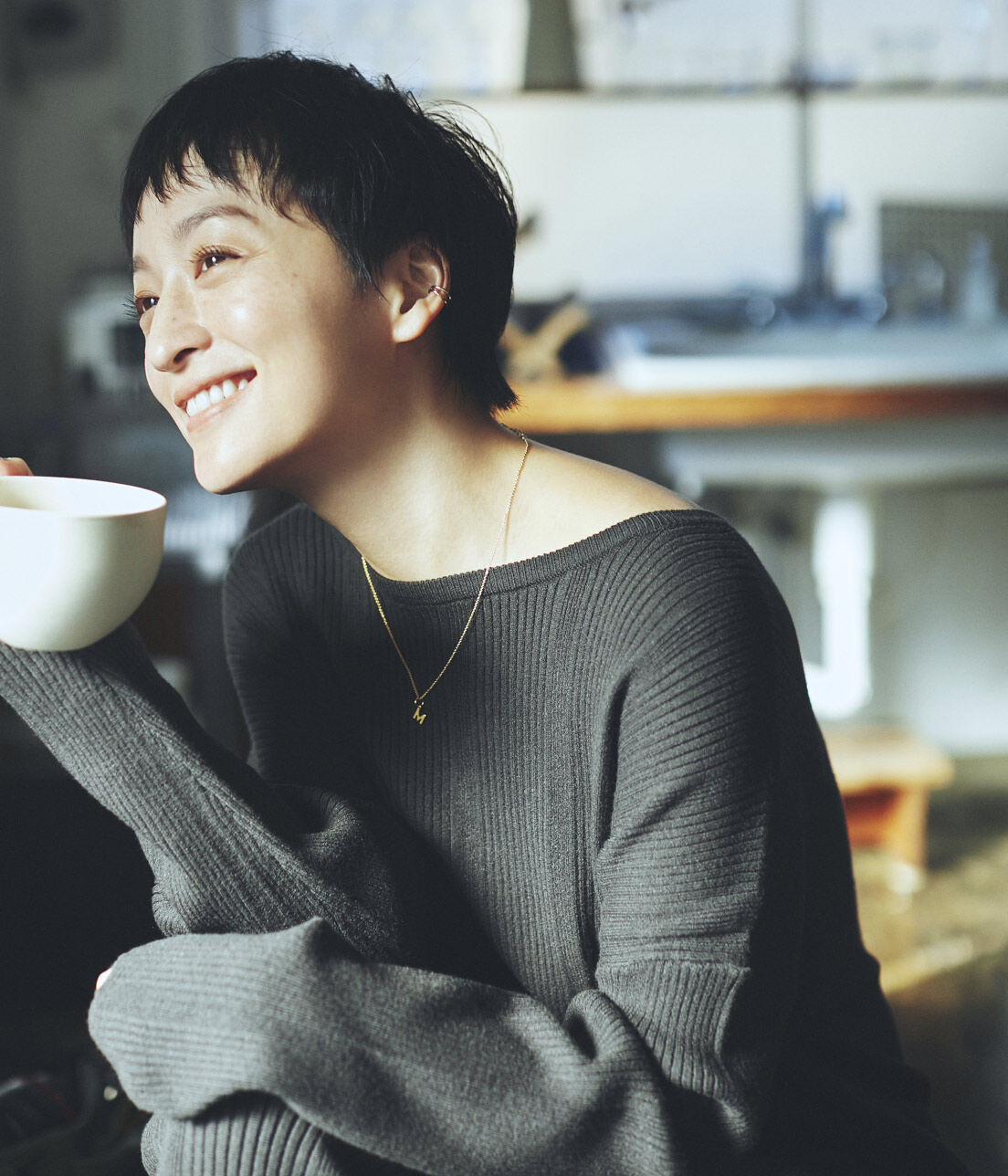 SALON adam et rope'「【SALONオリジナルBOX付き】14KGFあずきチェーンネックレス」|ネックレス|