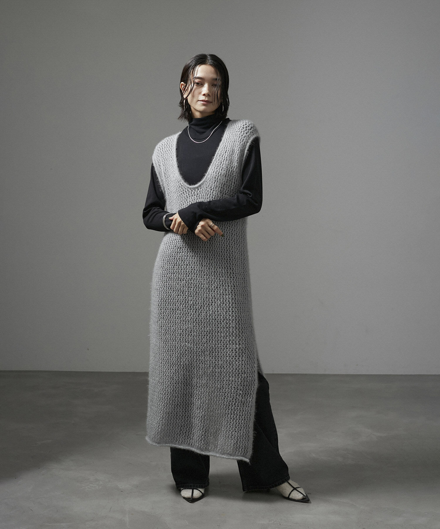 SALON adam et rope'「【WEB限定】フラッフィシアー2WAYワンピース」|ワンピース|