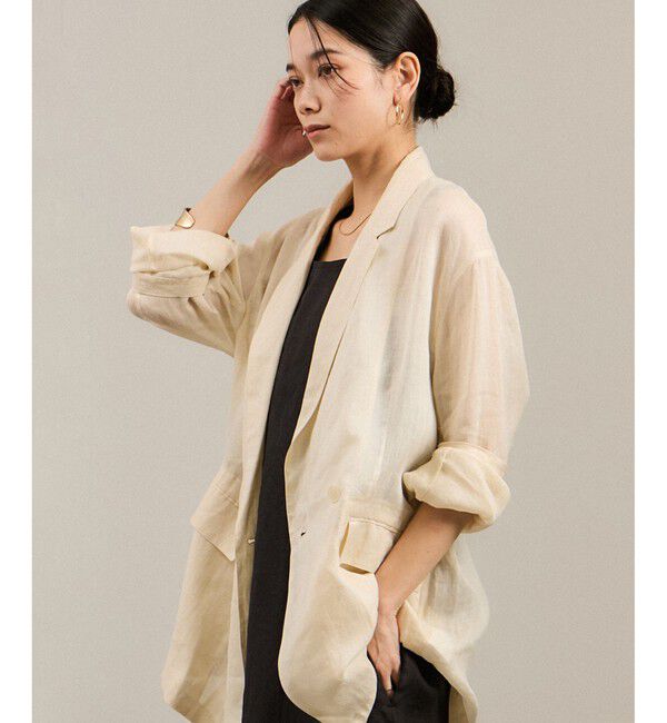 SALON adam et rope'「ラミーシアージャケット［UVケア・洗える・サイズ展開・今から秋まで］」|テーラードジャケット|オフホワイト(15)