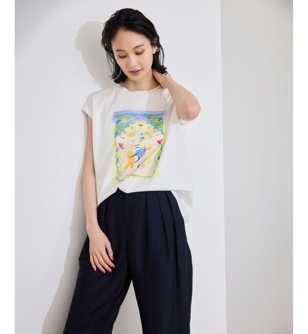 ROPE「【Kei Nagayama for ROPE'】プリント ノースリーブTEE【接触冷感・洗濯耐久あり】」|Tシャツ・カットソー|