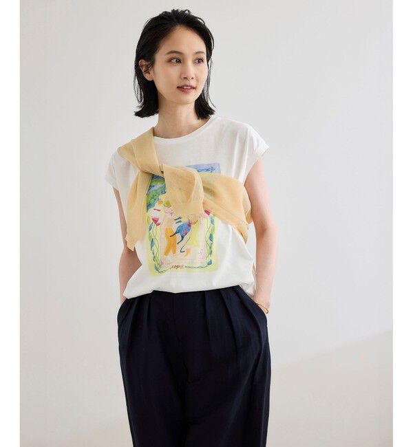 ROPE「【Kei Nagayama for ROPE'】プリント ノースリーブTEE【接触冷感・洗濯耐久あり】」|Tシャツ・カットソー|