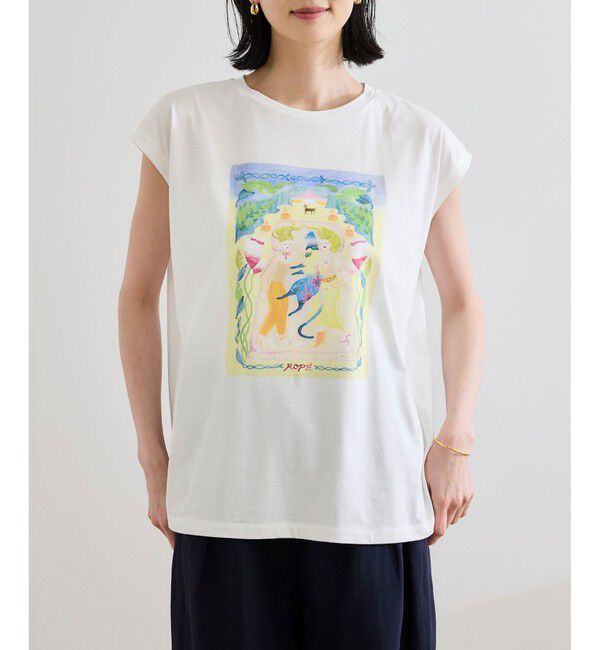ROPE「【Kei Nagayama for ROPE'】プリント ノースリーブTEE【接触冷感・洗濯耐久あり】」|Tシャツ・カットソー|
