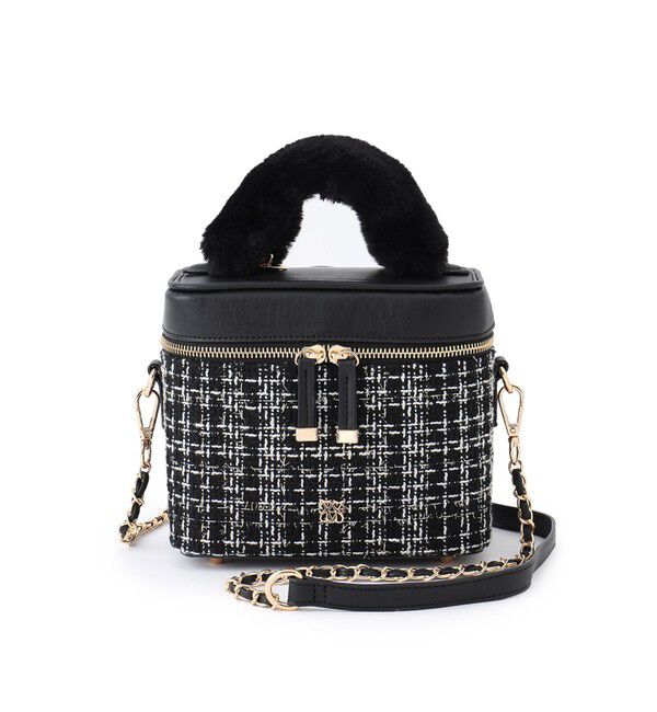 VIS「ファーハンドルキルティング＆ツイードバニティバッグ/2WAY」|ハンドバッグ|