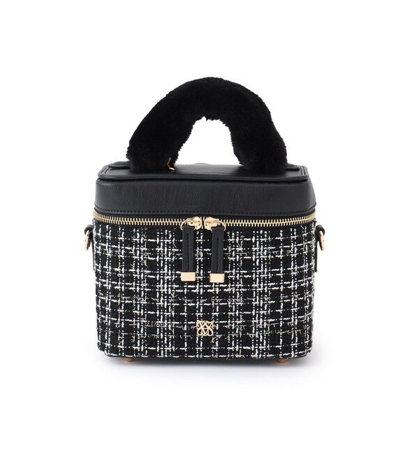 VIS「ファーハンドルキルティング＆ツイードバニティバッグ/2WAY」|ハンドバッグ|