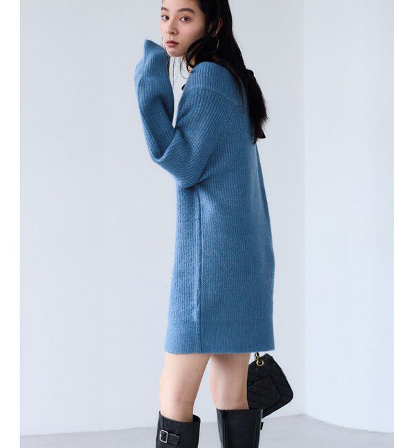 VIS「肩リボンミニ丈ニットワンピース/2WAY」|ワンピース|