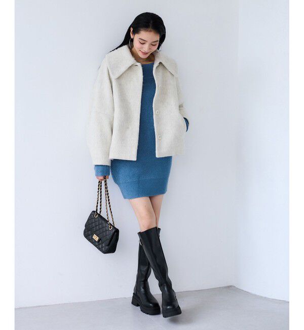 VIS「肩リボンミニ丈ニットワンピース/2WAY」|ワンピース|