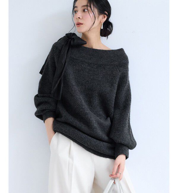 VIS「肩リボンミニ丈ニットワンピース/2WAY」|ワンピース|