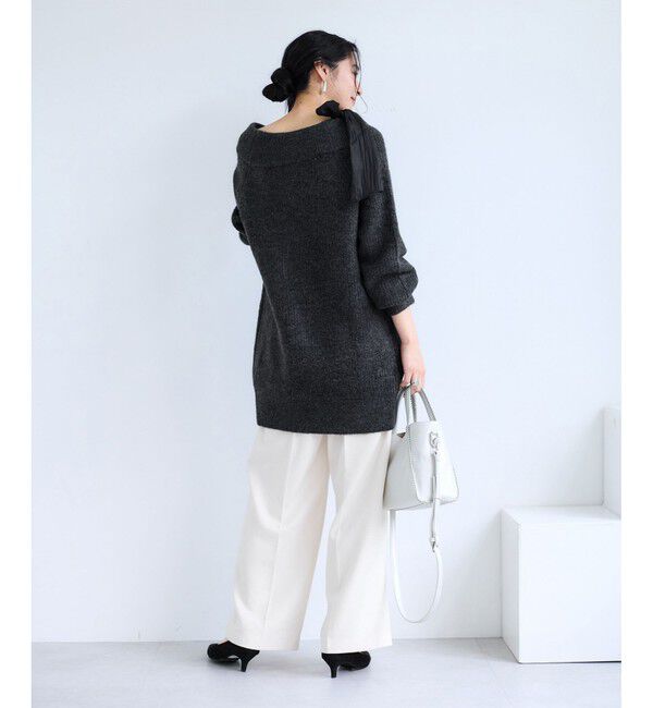 VIS「肩リボンミニ丈ニットワンピース/2WAY」|ワンピース|