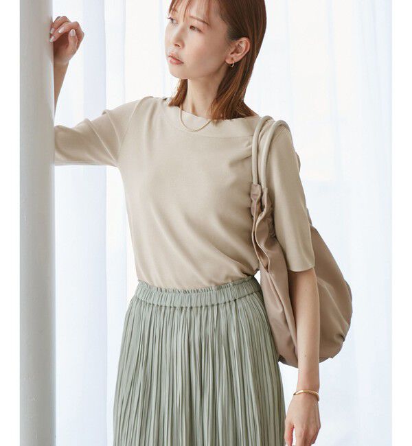 Rope&rsquo;Picnic「【UVカット・接触冷感・イージーケア】八方映えニット ボートネックニットプルオーバー」|ニット・セーター|