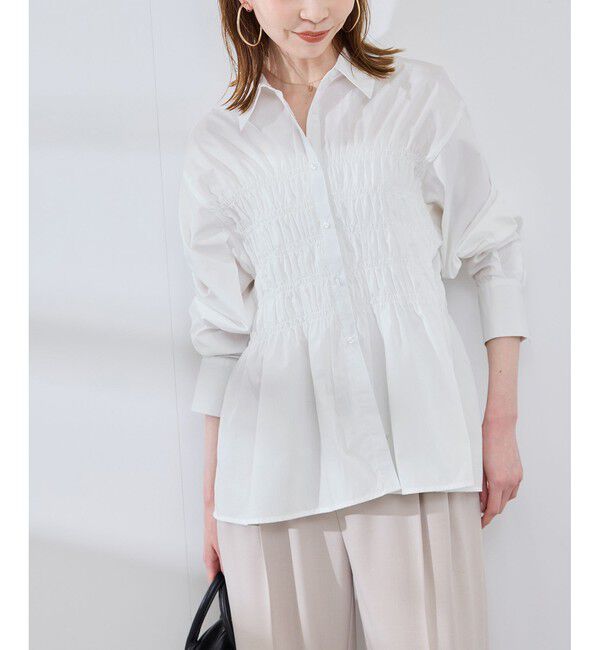 Rope&rsquo;Picnic「【WEB限定】【emur/エミュール】シャーリングシャツ」|シャツ・ブラウス|