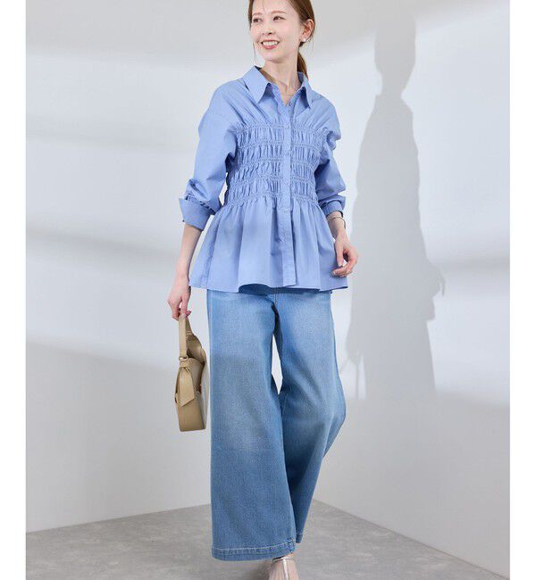 Rope&rsquo;Picnic「【WEB限定】【emur/エミュール】シャーリングシャツ」|シャツ・ブラウス|