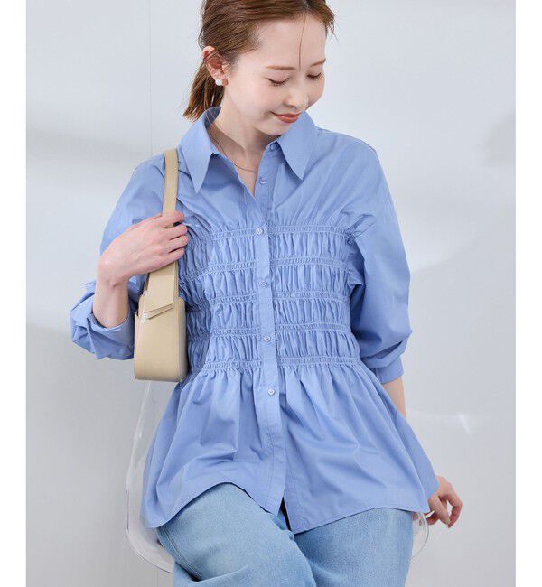 Rope&rsquo;Picnic「【WEB限定】【emur/エミュール】シャーリングシャツ」|シャツ・ブラウス|
