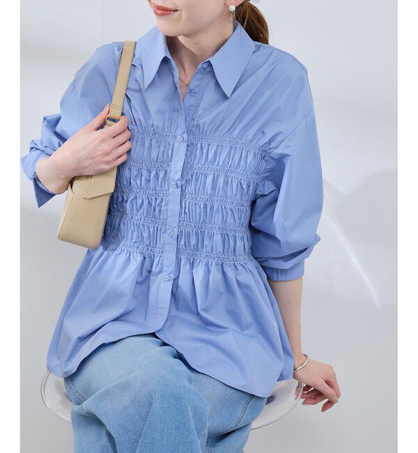 Rope&rsquo;Picnic「【WEB限定】【emur/エミュール】シャーリングシャツ」|シャツ・ブラウス|