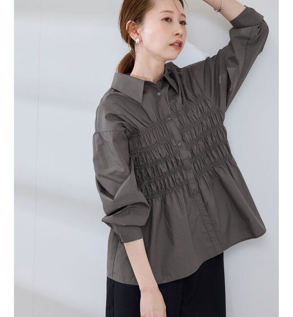 Rope&rsquo;Picnic「【WEB限定】【emur/エミュール】シャーリングシャツ」|シャツ・ブラウス|