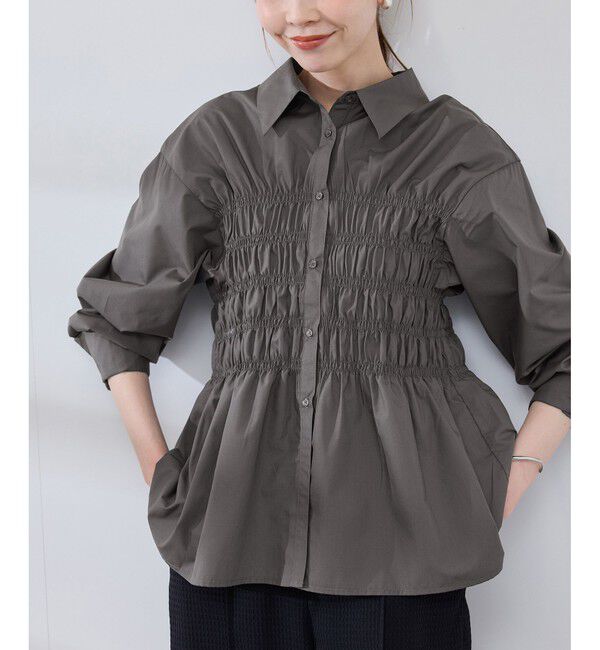 Rope&rsquo;Picnic「【WEB限定】【emur/エミュール】シャーリングシャツ」|シャツ・ブラウス|