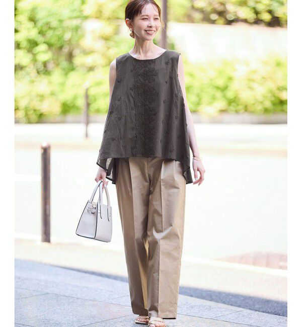 Rope&rsquo;Picnic「3Dレースノースリーブブラウス」|シャツ・ブラウス|