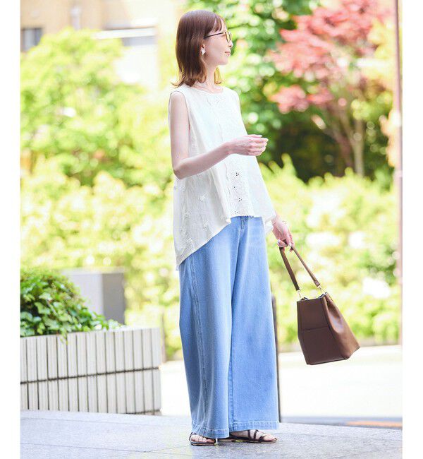 Rope&rsquo;Picnic「3Dレースノースリーブブラウス」|シャツ・ブラウス|