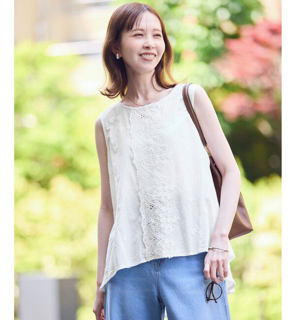 Rope&rsquo;Picnic「3Dレースノースリーブブラウス」|シャツ・ブラウス|