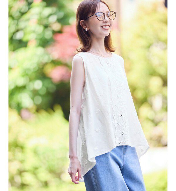 Rope&rsquo;Picnic「3Dレースノースリーブブラウス」|シャツ・ブラウス|