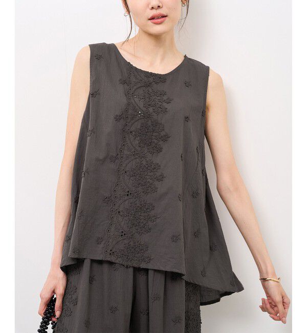 Rope&rsquo;Picnic「3Dレースノースリーブブラウス」|シャツ・ブラウス|