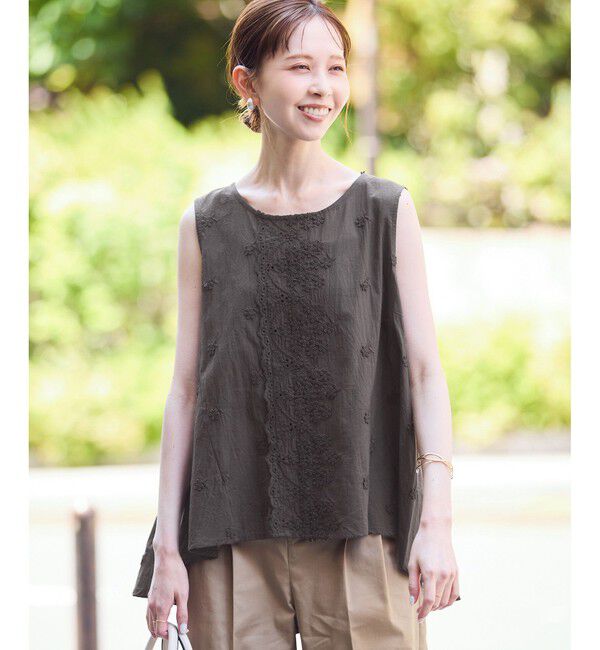 Rope&rsquo;Picnic「3Dレースノースリーブブラウス」|シャツ・ブラウス|