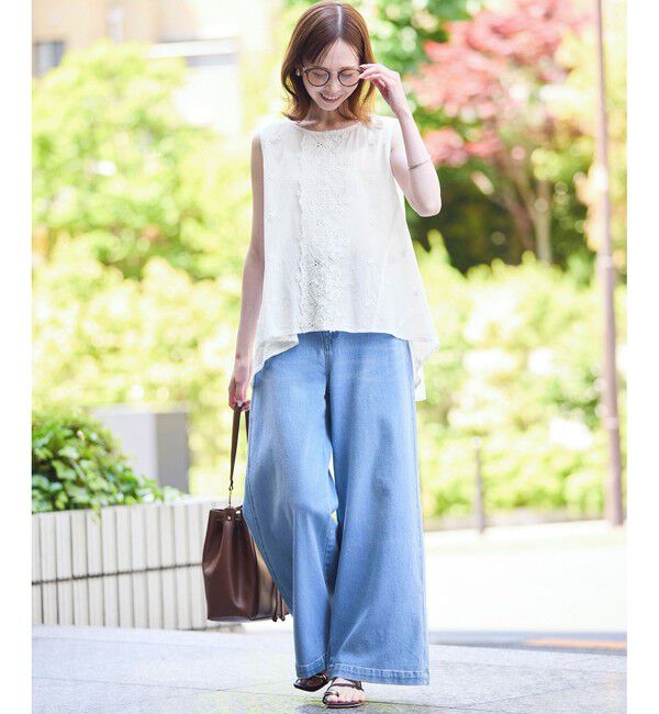 Rope&rsquo;Picnic「3Dレースノースリーブブラウス」|シャツ・ブラウス|