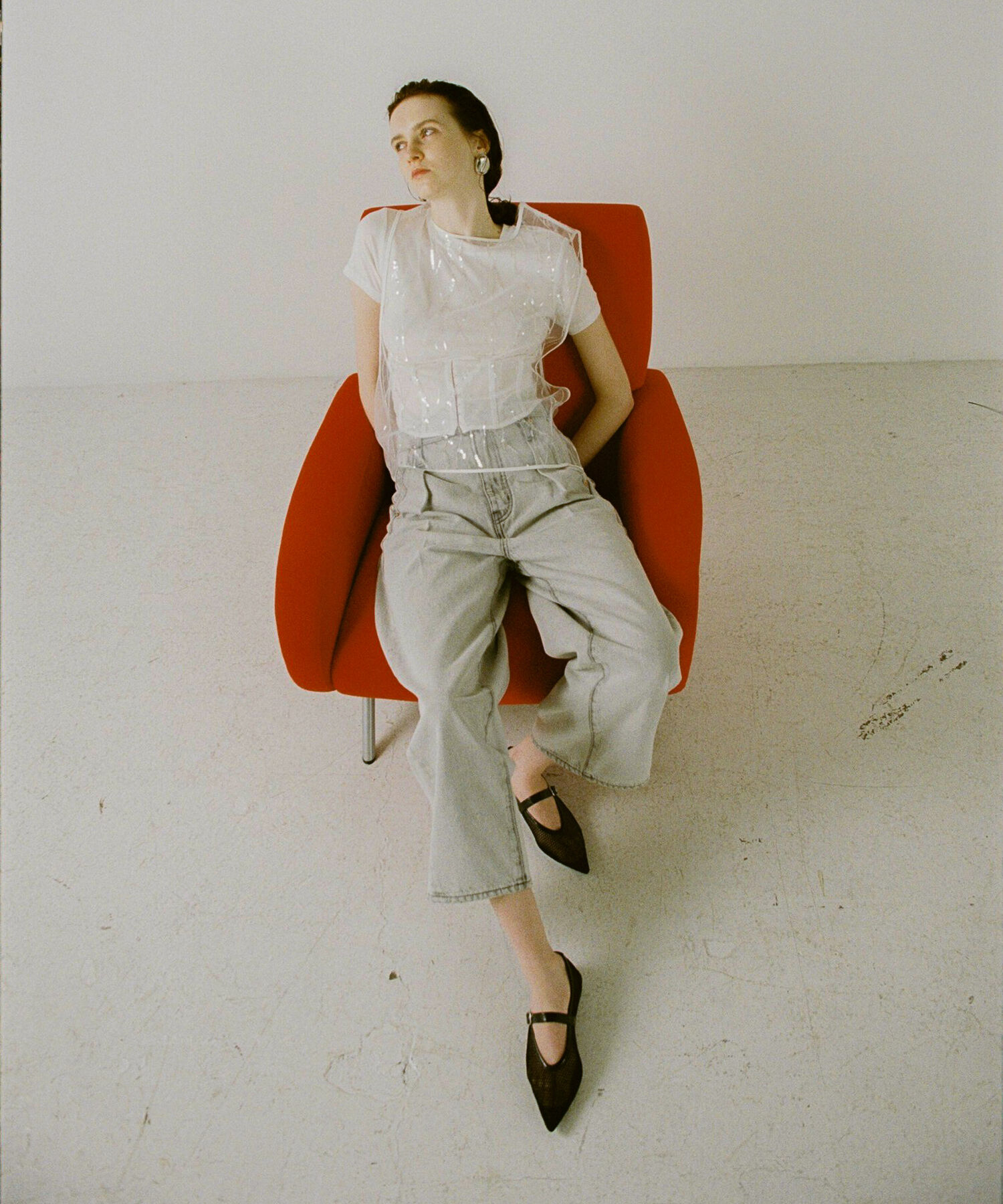 ADAM ET ROPE'「フィッシュネットメリージェーンフラット」|パンプス|