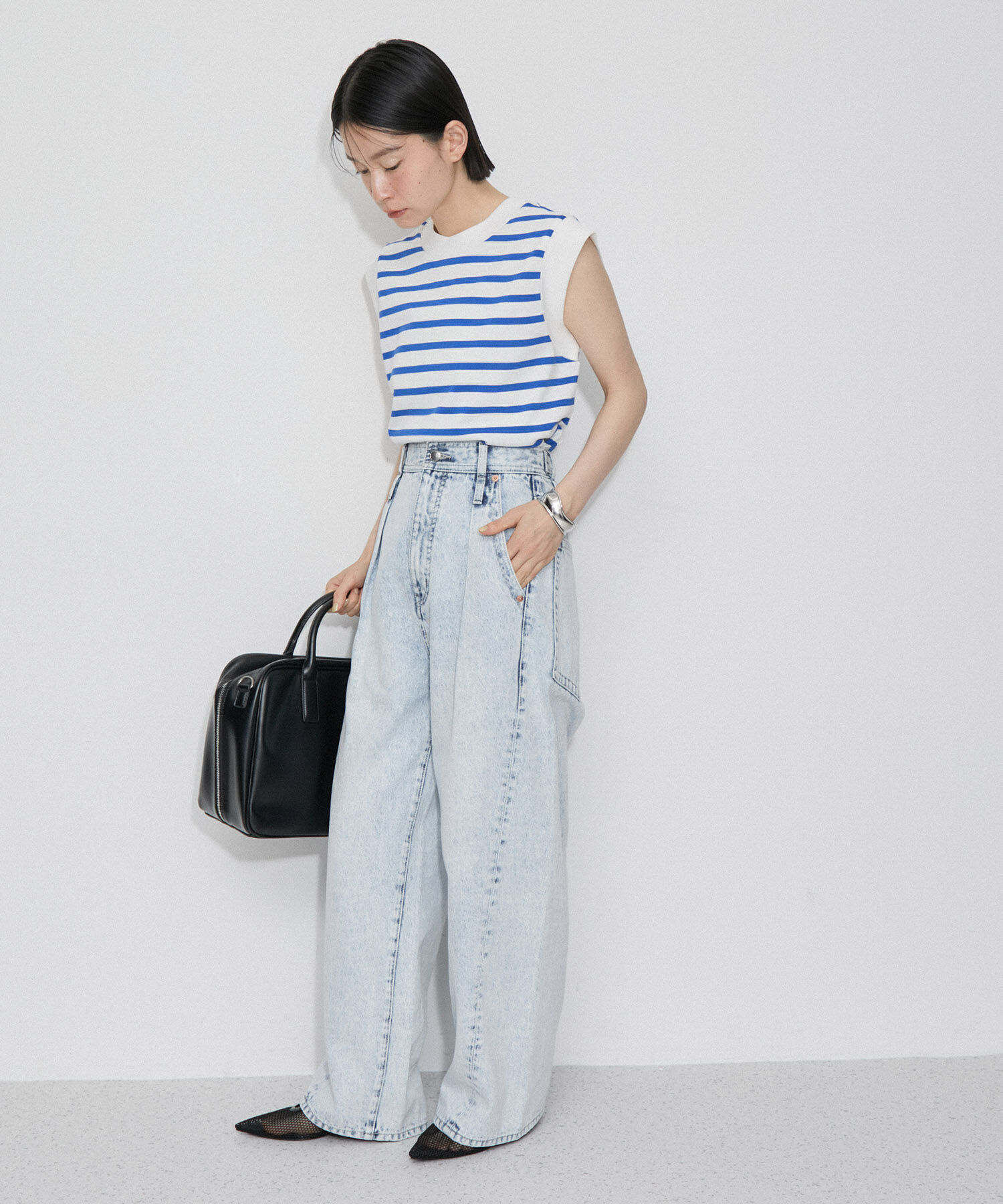 ADAM ET ROPE'「フィッシュネットメリージェーンフラット」|パンプス|