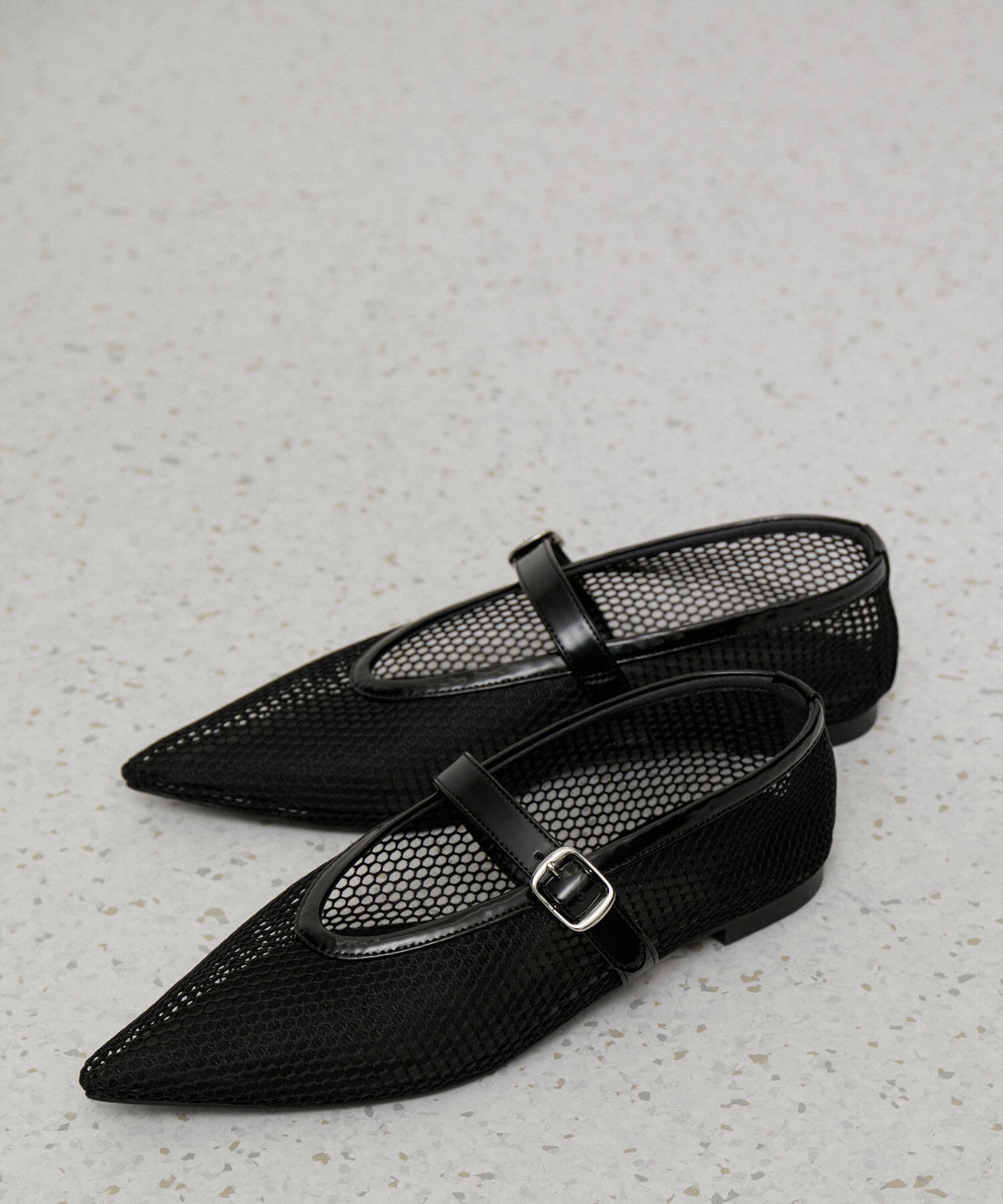 ADAM ET ROPE'「フィッシュネットメリージェーンフラット」|パンプス|