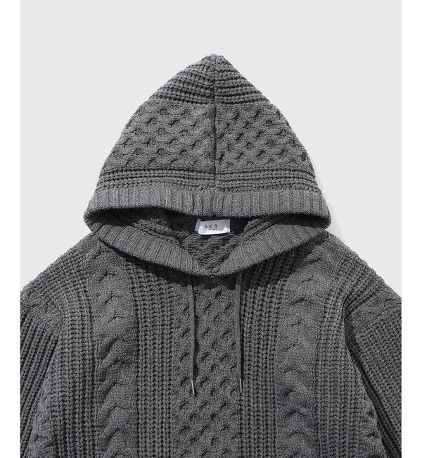 ADAM ET ROPE'「【WEB限定】ボリュームケーブル ニット パーカー / ロングシーズン着用可能 / 超軽量 / ユニセックス」|パーカー|