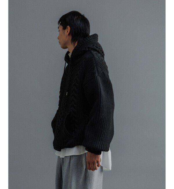 ADAM ET ROPE'「【WEB限定】ボリュームケーブル ニット パーカー / ロングシーズン着用可能 / 超軽量 / ユニセックス」|パーカー|