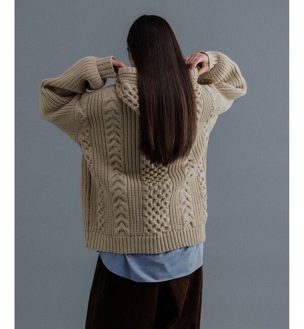 ADAM ET ROPE'「【WEB限定】ボリュームケーブル ニット パーカー / ロングシーズン着用可能 / 超軽量 / ユニセックス」|パーカー|