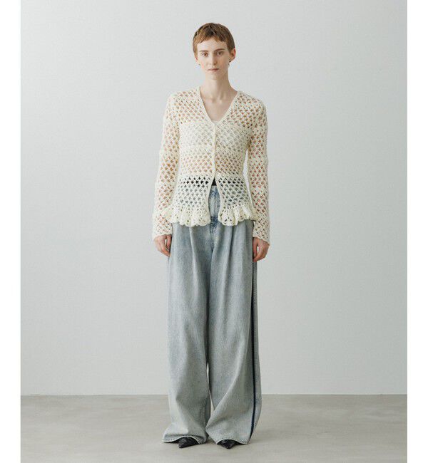 ADAM ET ROPE'「【EMOELLE】クロシェカーディガン」|カーディガン|