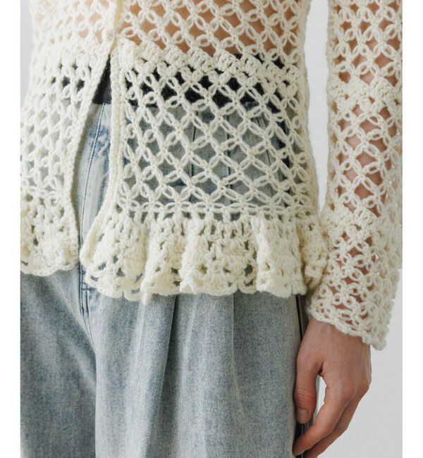 ADAM ET ROPE'「【EMOELLE】クロシェカーディガン」|カーディガン|