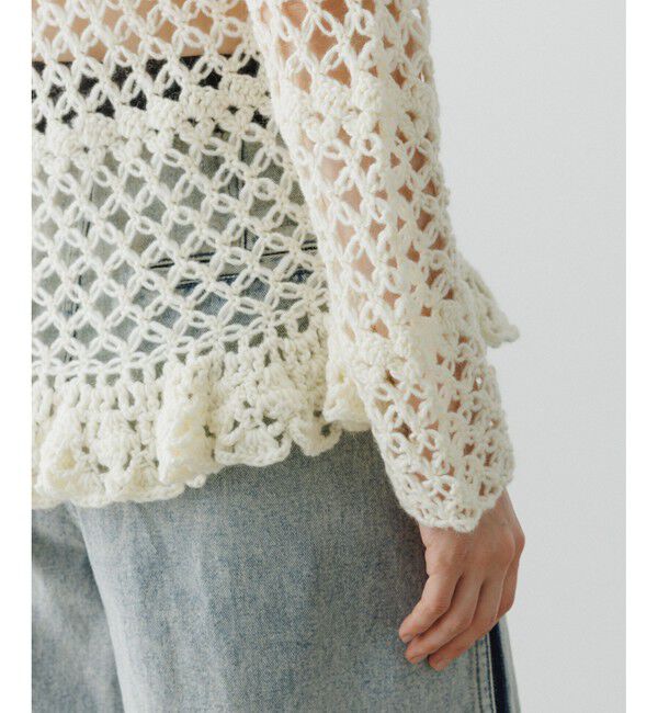 ADAM ET ROPE'「【EMOELLE】クロシェカーディガン」|カーディガン|