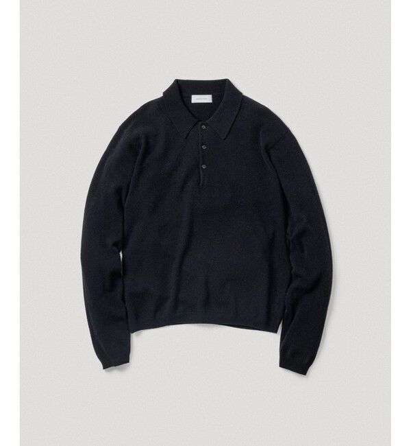 ADAM ET ROPE'「12GG カシミヤ ニット ポロシャツ」|ポロシャツ|ブラック(01)