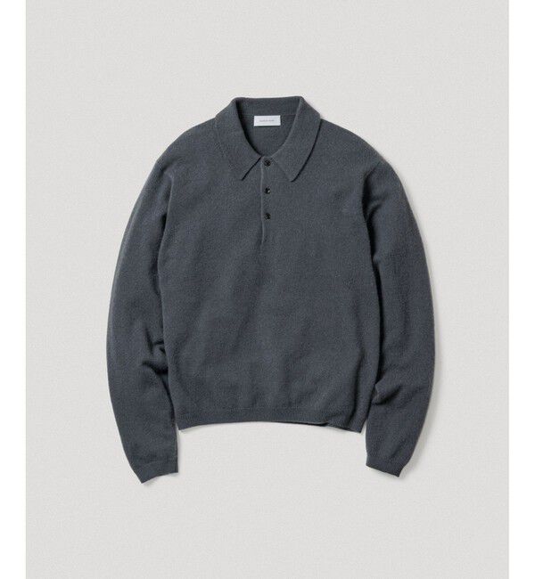 ADAM ET ROPE'「12GG カシミヤ ニット ポロシャツ」|ポロシャツ|チャコール(06)