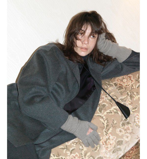 ADAM ET ROPE'「【EMOELLE】カシミヤロングニットグローブ」|手袋|