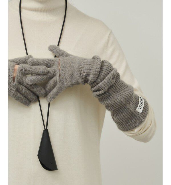 ADAM ET ROPE'「【EMOELLE】カシミヤロングニットグローブ」|手袋|