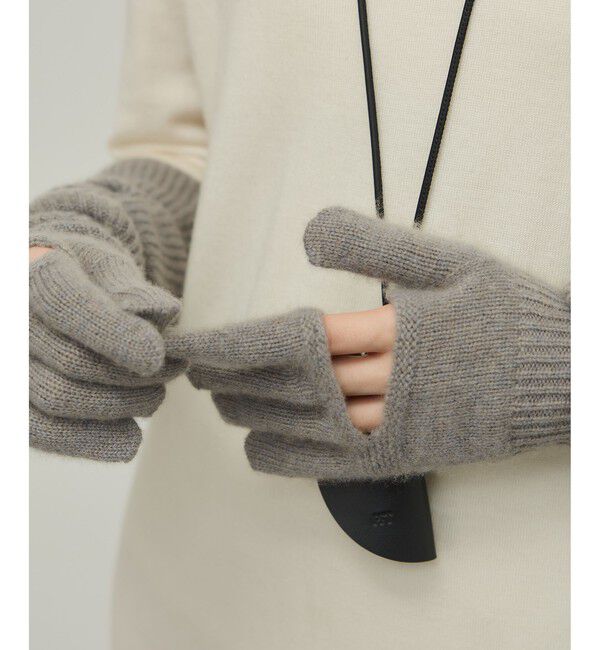 ADAM ET ROPE'「【EMOELLE】カシミヤロングニットグローブ」|手袋|