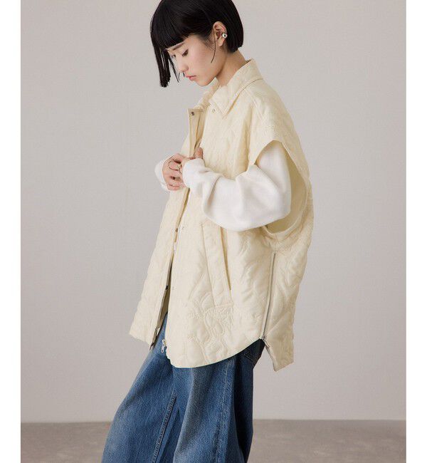 ADAM ET ROPE'「2WAYキルティングシャツジャケット」|ブルゾン・スタジャン|