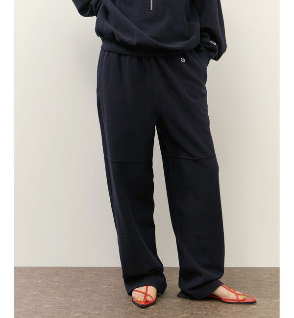 ADAM ET ROPE'「【Champion for ADAM ET ROPE'】別注 SWEAT WIDE PANTS」|チノ|ネイビー(40)